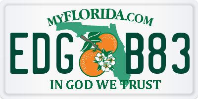 FL license plate EDGB83