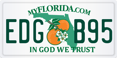 FL license plate EDGB95