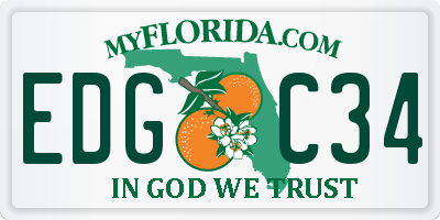 FL license plate EDGC34
