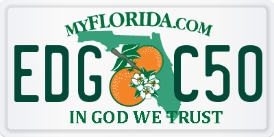 FL license plate EDGC50