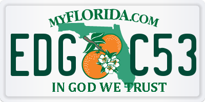 FL license plate EDGC53