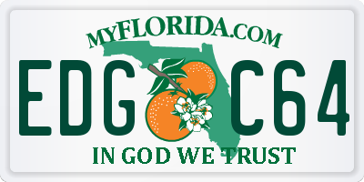 FL license plate EDGC64