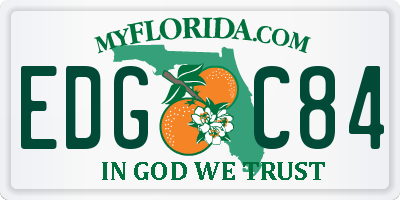 FL license plate EDGC84