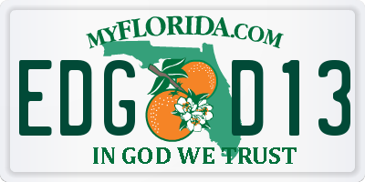 FL license plate EDGD13