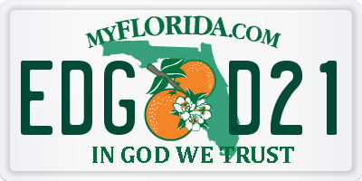 FL license plate EDGD21