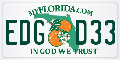 FL license plate EDGD33