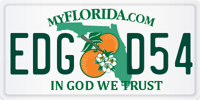 FL license plate EDGD54