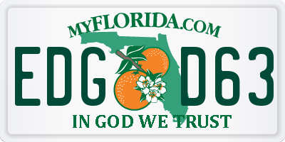 FL license plate EDGD63