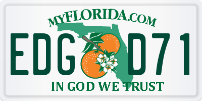 FL license plate EDGD71