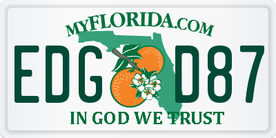 FL license plate EDGD87