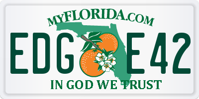 FL license plate EDGE42
