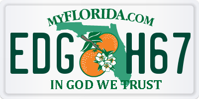 FL license plate EDGH67