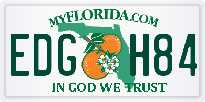 FL license plate EDGH84
