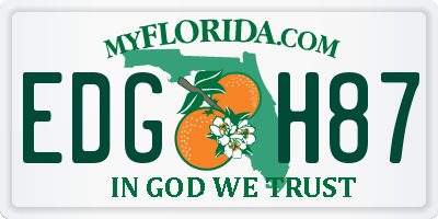 FL license plate EDGH87