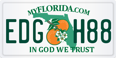 FL license plate EDGH88