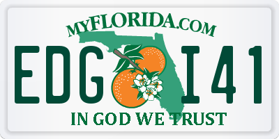 FL license plate EDGI41