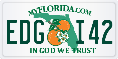 FL license plate EDGI42