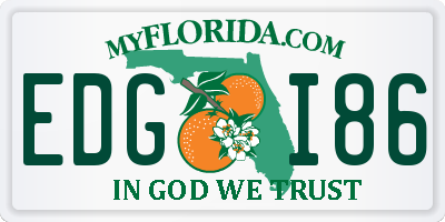 FL license plate EDGI86