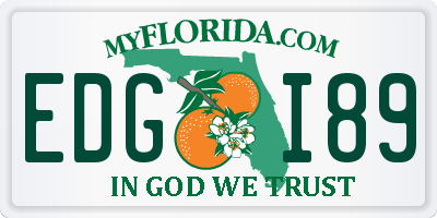 FL license plate EDGI89