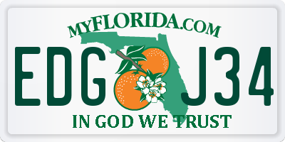 FL license plate EDGJ34