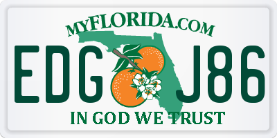 FL license plate EDGJ86