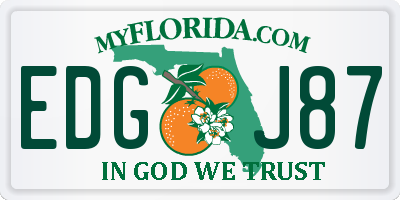 FL license plate EDGJ87