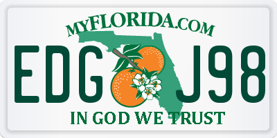 FL license plate EDGJ98