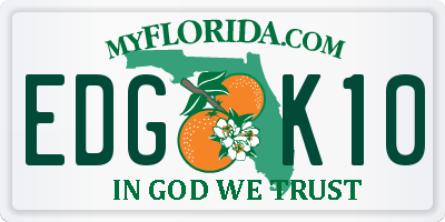 FL license plate EDGK10