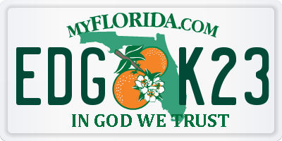 FL license plate EDGK23