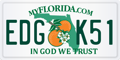 FL license plate EDGK51