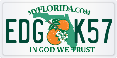 FL license plate EDGK57