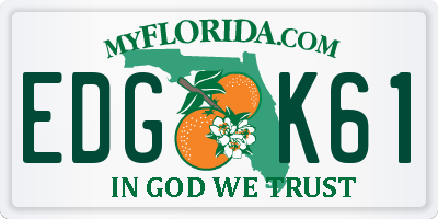 FL license plate EDGK61