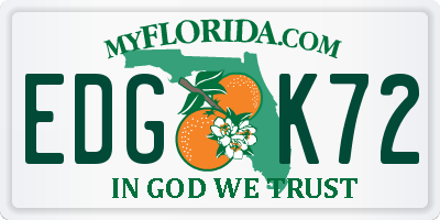 FL license plate EDGK72