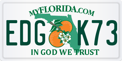 FL license plate EDGK73
