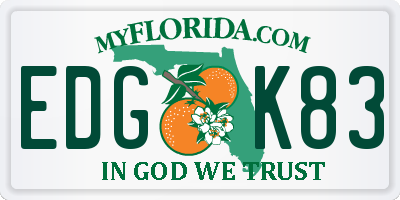 FL license plate EDGK83