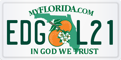 FL license plate EDGL21