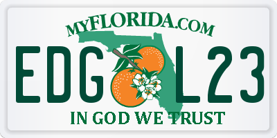 FL license plate EDGL23