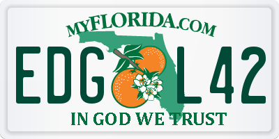 FL license plate EDGL42