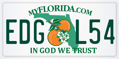FL license plate EDGL54