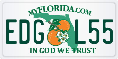 FL license plate EDGL55