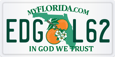 FL license plate EDGL62