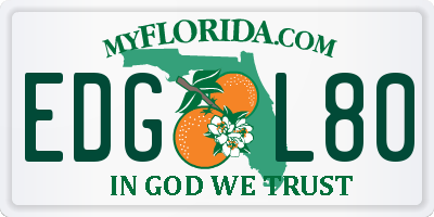 FL license plate EDGL80