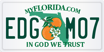 FL license plate EDGM07