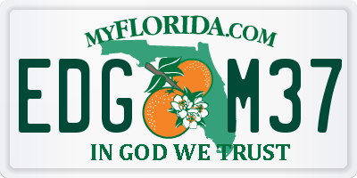 FL license plate EDGM37