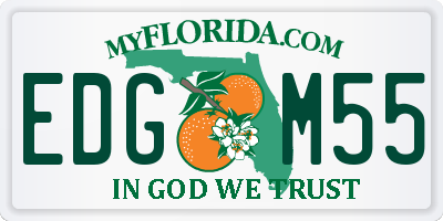 FL license plate EDGM55