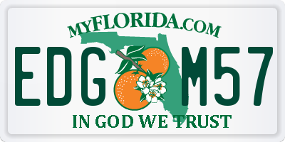 FL license plate EDGM57