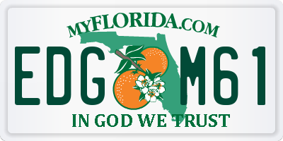 FL license plate EDGM61