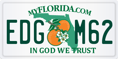 FL license plate EDGM62