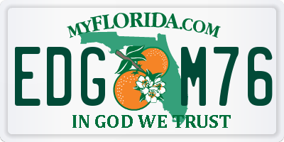 FL license plate EDGM76