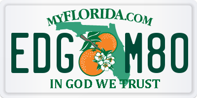 FL license plate EDGM80